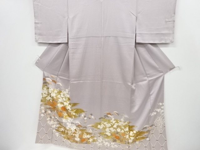 リサイクル　金彩霞に菊笠松椿模様刺繍一つ紋色留袖